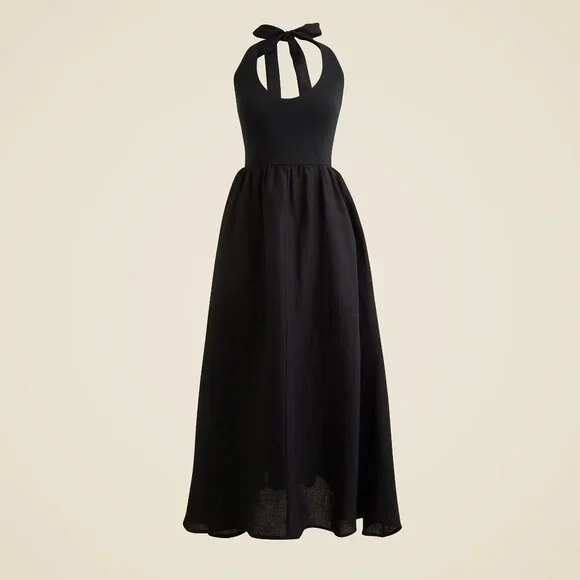 J. Crew Halter Mixy Dress in Black - Picture 3 of 5